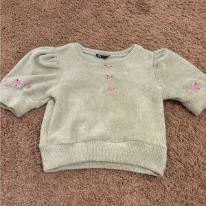 Zara Light Gray Sweater with Pink Details